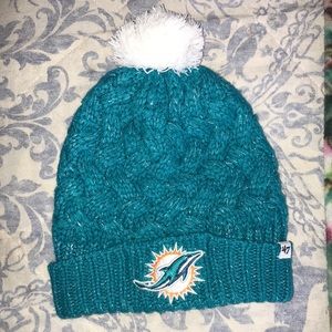 Miami Dolphins Sparkly Pom Beanie 🐬🏈